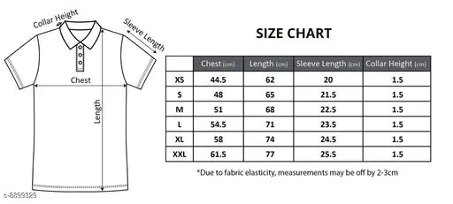 Cotton short-sleeve men's polo t-shirt, solid color, S size (38in chest, 26.5in length)