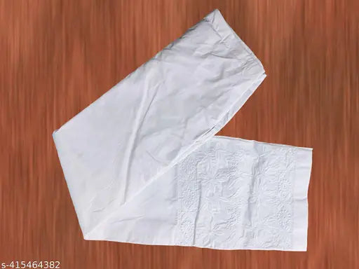 White chikankari fabric for women's pant