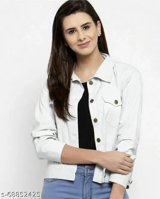 Cotton blend, trendy full-sleeve winter jacket for girls, solid pattern, size XL