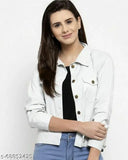 Cotton blend, trendy full-sleeve winter jacket for girls, solid pattern, size XL