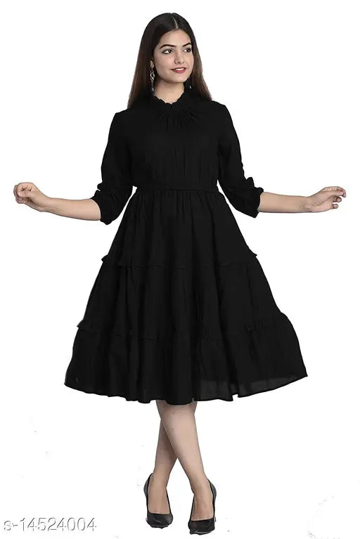 Black lace high-neck dress