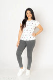 Premium cotton white t-shirt, short sleeves, printed design, high-quality bio wash cotton, size L (36in bust, 25in length), made in India