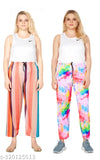 Printed women's payjama with pastel stripes
