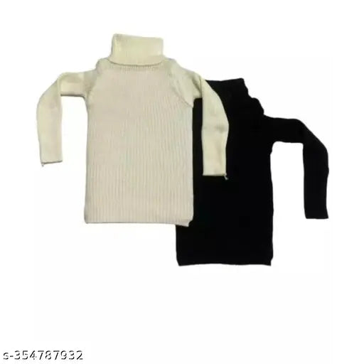 High neck wool skivvy twin set, long sleeve tops for babies aged 0-6 years, Indian origin