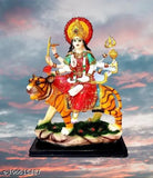 Marble finish Maa Durga Devi idol statue, 7-inch tall spiritual showpiece for home decor, Indian origin