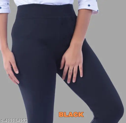 Cotton blend women's jeggings - OE recycled fabric, high-waisted, versatile, India origin