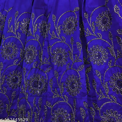 Taffeta silk embroidered lehenga choli for girls, age 2-6 years, India-origin