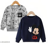 YASIQ Baby Boys Full Sleeve Printed Sweatshirt Pack Of 2
