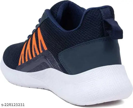 Blue and orange Bersache casual shoes for kids, walking sneakers