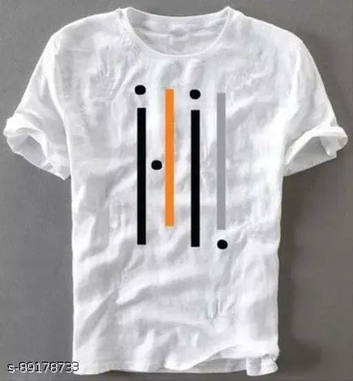Striped polyester Urbane Modern Men's t-shirt, modern casual wear for men, India origin