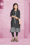 Cotton checked kurtis for kids, three-quarter sleeves and various sizes from 6-16 years