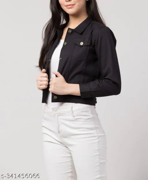 Denim jacket, girls trendy casual wear, 100% cotton