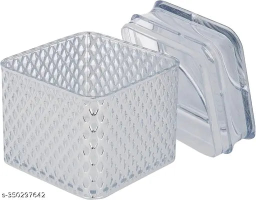 Clear air-tight dry fruit container set, serving tray style, with lids for 2silver trays