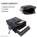 Cross body sling messenger bag with compartments and zip closure