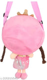Pink plush bag doll with zipper, 30 x 18cm size