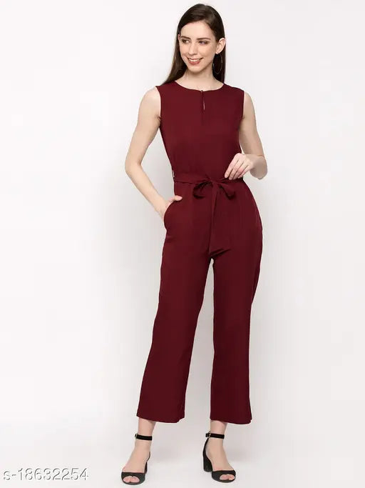 Poly crepe urbane ravishing women's sleeveless jumpsuit, solid net, XS (33in bust, 51in length, 27in waist, 36in hip)