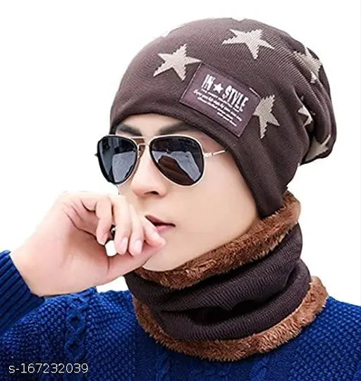 Comfortable woolen capneck set (2p), self-design, onesize, warm, winter essential - high-quality wool for outdoors