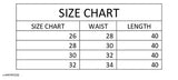 Trendy stretchable bottom, size chart from 26" to 40", available in navy blue or olive green