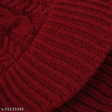 Red knit soft wool monkey winter cap trendy fashionable