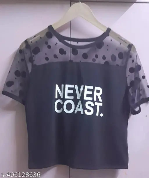 Stylish viscose women's T-shirt with printed pattern, short sleeves, S-XL sizes available