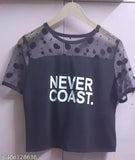 Stylish viscose women's T-shirt with printed pattern, short sleeves, S-XL sizes available