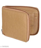 Beige artificial leather mini wallet for men, ideal for casual and formal occasions. Features 5 card slots and a sleek design
