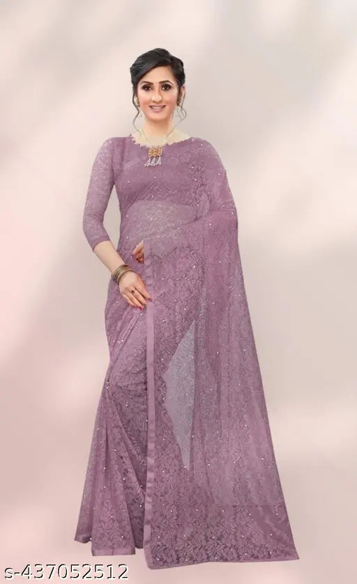 Embellished net Rasal saree 310 with running blouse, Indian traditional attire for parties and events