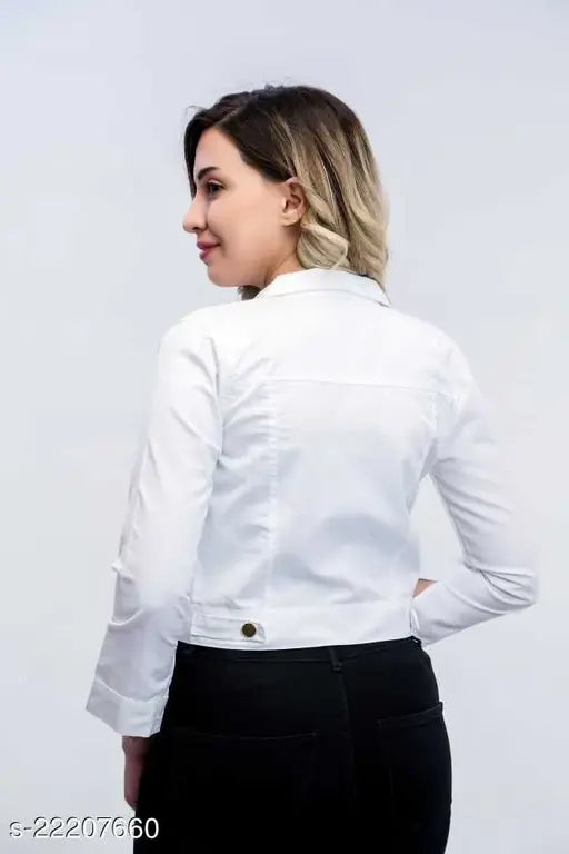 Denim ethnic jackets by Myra Sensational, solid-colored long sleeves for women, Indian origin