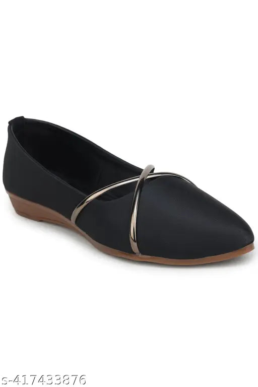 Synthetic slip-on ballet flats by BellaQueen, fashionable women's footwear in sizes IND-4 to IND-8, origin India