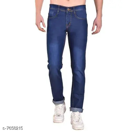 Blue denim men's jeans
