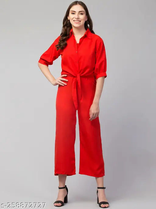 Crepe sleeveless jumpsuit with shrug for women, solid-colored fashion-forward piece