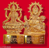Gold-plated metal statue of Indian deity Lord Kuber, ornate and intricately detailed