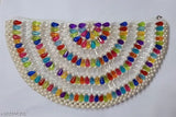 Colorful round rosy clutch with multiple jewels