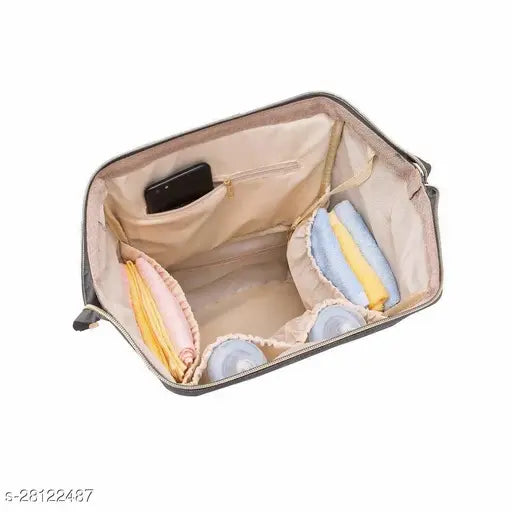 Navy polyester organizer backpack for newborn baby travel by Chinmay Kids - spacious compartments for essentials