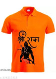 Vintage cotton blend tie-dye graphic tee JAI SHREE RAM BHAGWA, featuring printed band/artist merchandise design. Short sleeves, available in S-XXL. Made in India