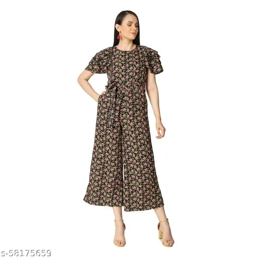 Striped crepe long-sleeved jumpsuit, Indian handcrafted elegance for women