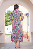 Floral print, rayon, long kurta