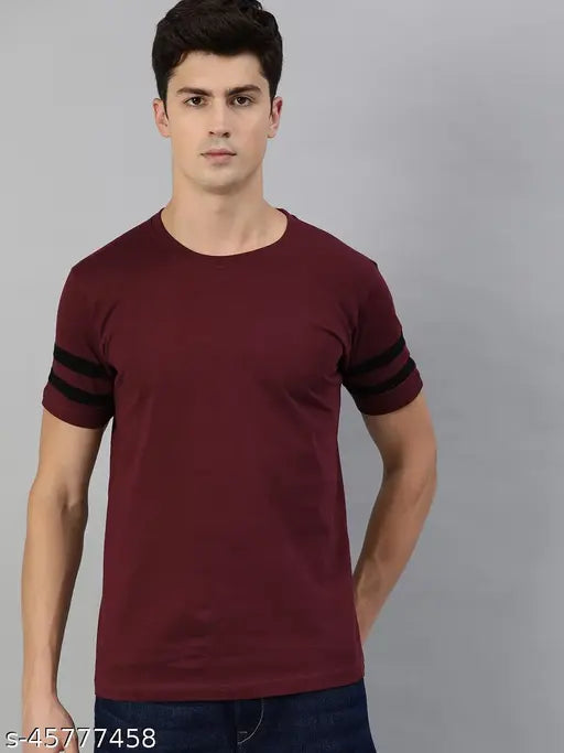 Striped cotton blend men's t-shirt, quick dry and breathable, perfect for everyday wear & sports