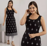 Rainy Rose Women's rayon sleeveless paisley printed cotton kurta - vibrant Indian fashion in sizes S-XXXL