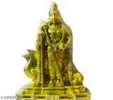 Brass Murugar statue & vel set, divine Indian god idols for spiritual decor