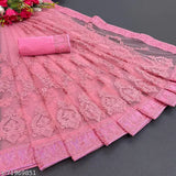 Red and green embroidered SAI MOON DABANG 12 saree on premium super net fabric, with soft silk blouse in running blouse style