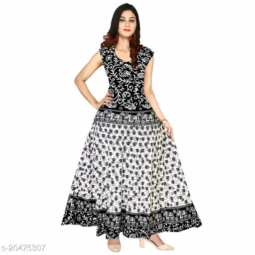 Black and white printed kameez with short sleeves