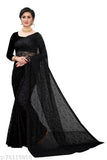 Black net saree Bollywood style with matching blouse