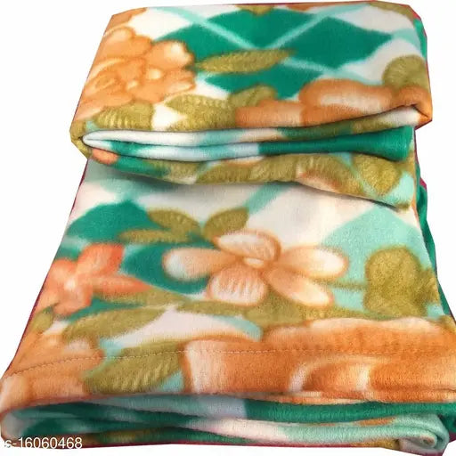 Vibrant microfiber fleece blanket by Uniquestyletrader, free size (90x60in), India-made