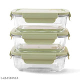 Glass food storage container set, airtight, microwave safe, oven safe, 600 ml rectangular with air vent lid, tiffin bowl for reheating serving, 1 piece