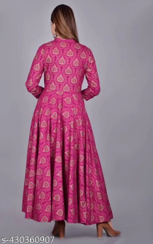 rayon fit & flare printed combo dress, three-quarter sleeves, India origin