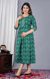 Women's rayon zip Kurta & Kurtis, printed maternity wear with three-quarter sleeves - India