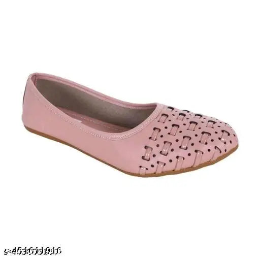 Synthetic textured ballerinas by Styles Bellies - slip-on flats in various sizes (IND-4 to IND-9), made in India