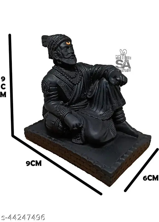 Religious idol of Sai Amrut Shirdi Chatrapati Shivaji Maharaj, intricately handcrafted art piece from India (9x9x6 cm)