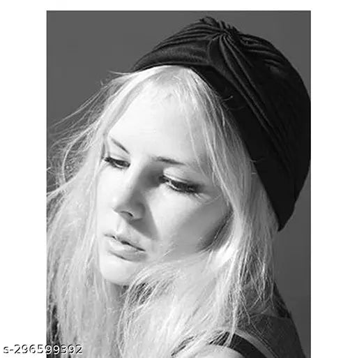 High-quality stretchable polyester men's & women's pleated head wrap bonnet turbans (pack of 6), soft, comfortable, versatile for all seasons, perfect fit for any occasion